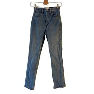 Abercrombie & Fitch Womens Ultra High Rise Ankle Straight Jeans 24/00 Frayed Hem